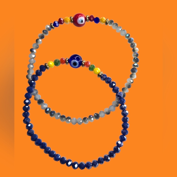 Multicolor Beaded Eye Bracelet Set(2) - Picture 3 of 11
